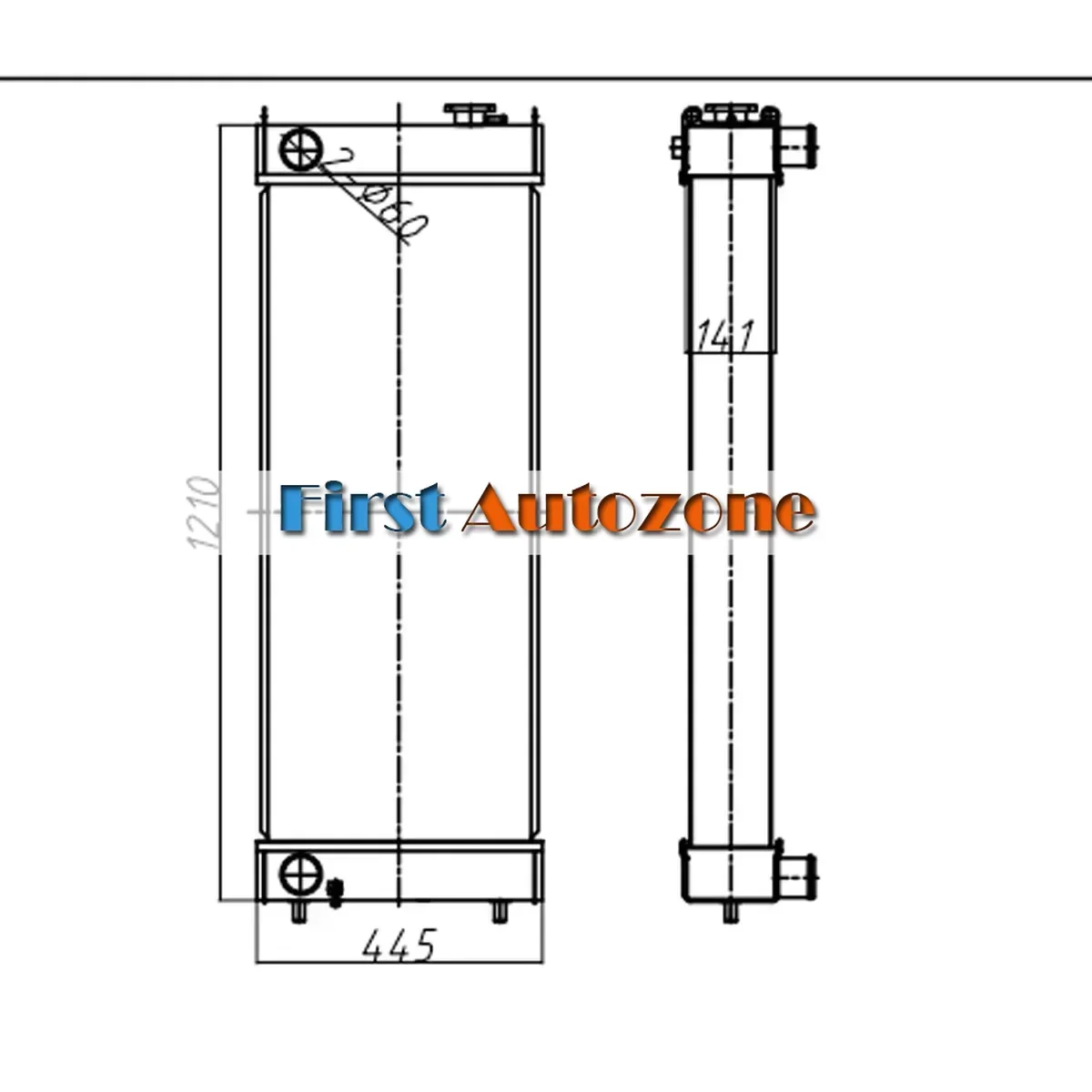 Aluminum Case 65 - Water Tank Radiator LN002450 for CASE