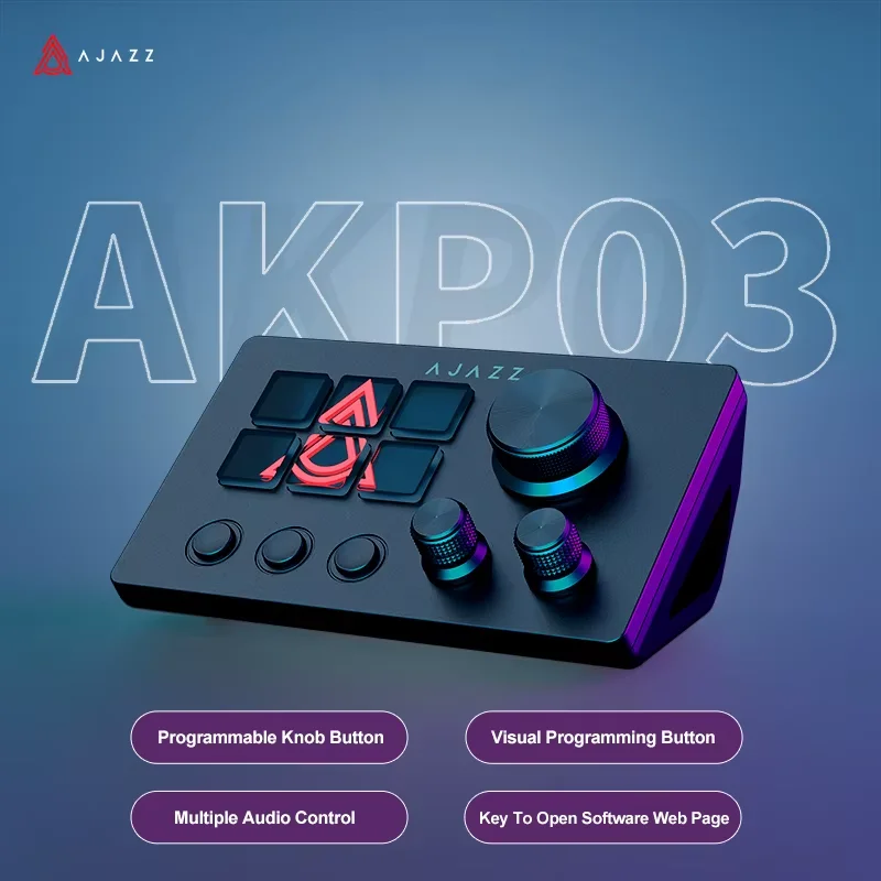 Gaming Keyboard 1 Hand - Ajazz AKP03E/153E Desktop Helper Desk Console