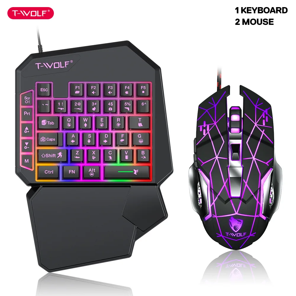 T-WOLF TF900 One Handed Keyboa - Gaming Keyboard Hand recension och pris