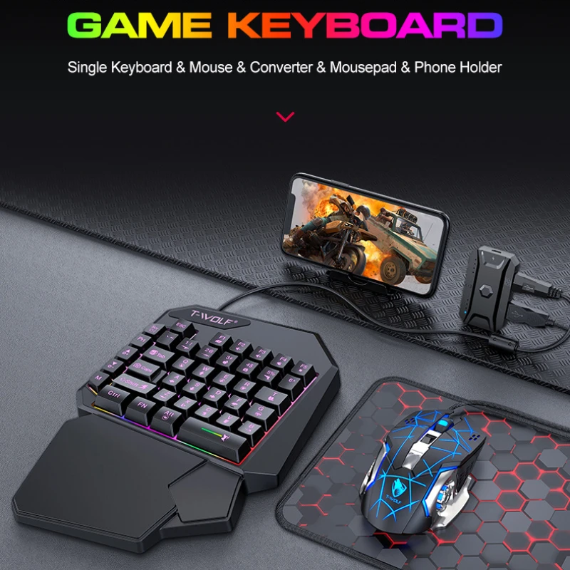 T-WOLF TF900 One Handed Keyboa - Gaming Keyboard Hand recension och pris