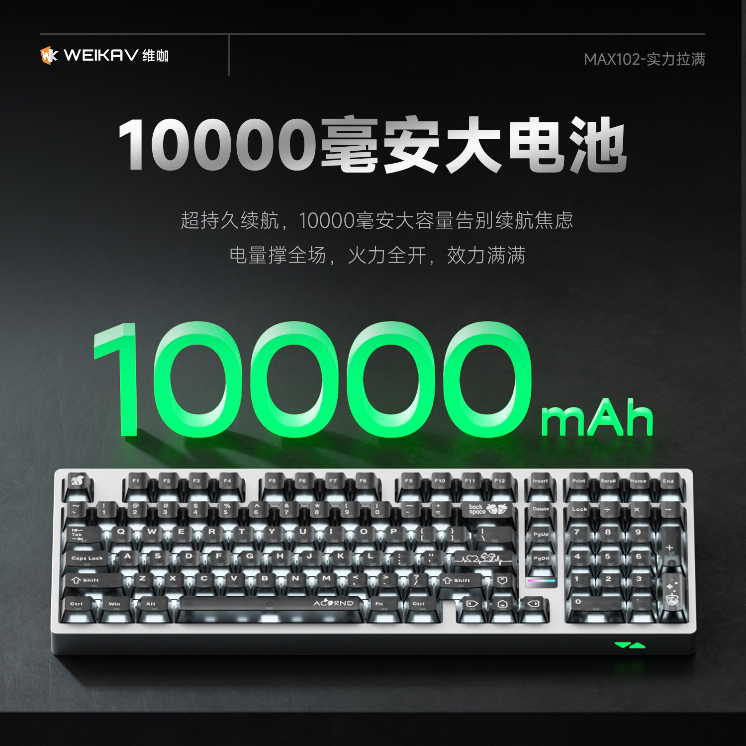 Weika Max102 Aluminum Case Wir - Gaming Keyboard Nearby recension och pris