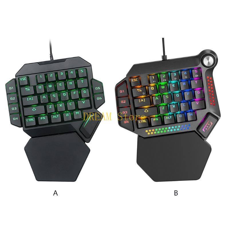 Single Hand RGB Luminous Backl - Gaming Keyboard 1 Hand recension och pris