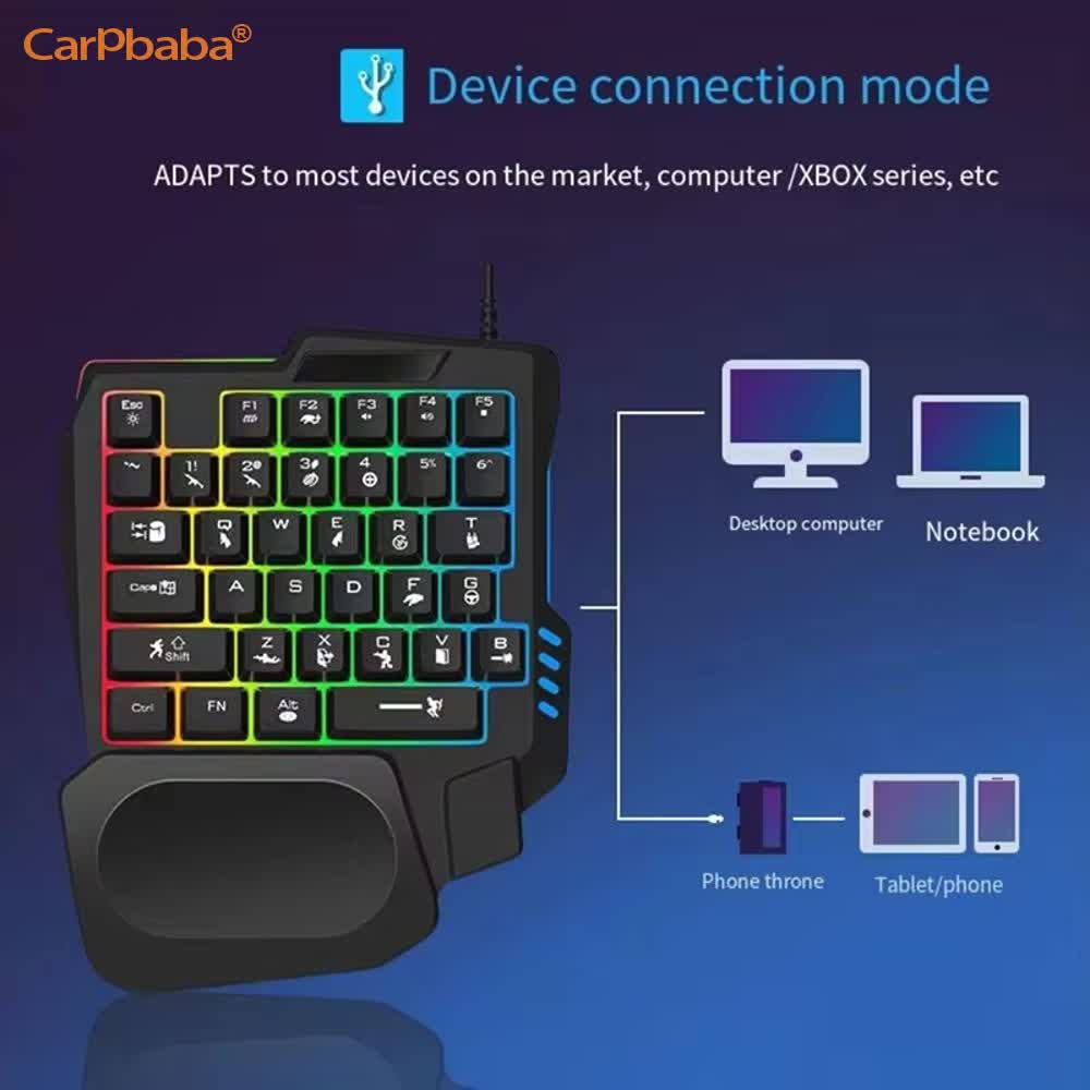USB Single Hand One-Handed Gam - Gaming Keyboard 1 Hand recension och pris