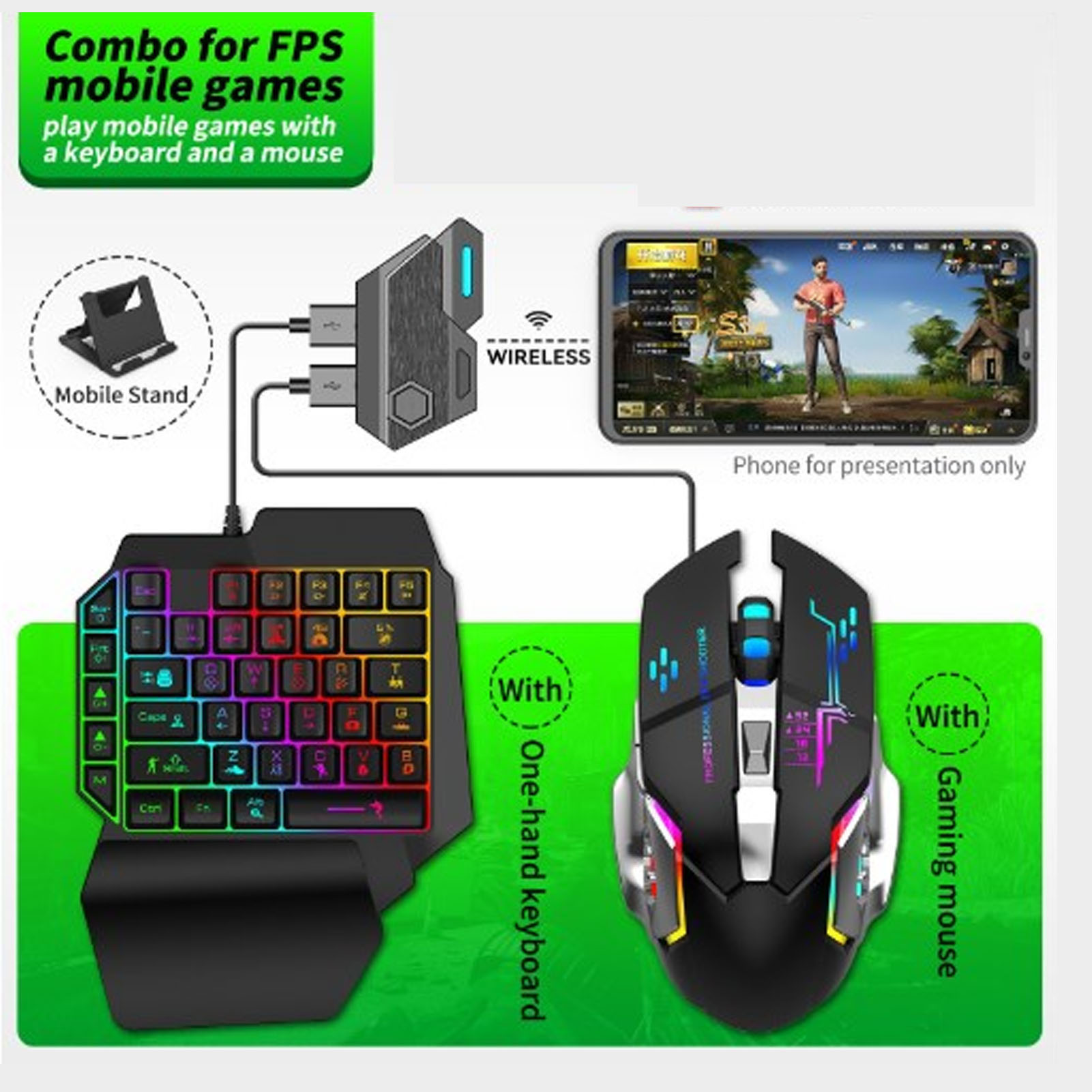 Mobile Game Combo Pack Bluetoo - Gaming Keyboard Hand recension och pris