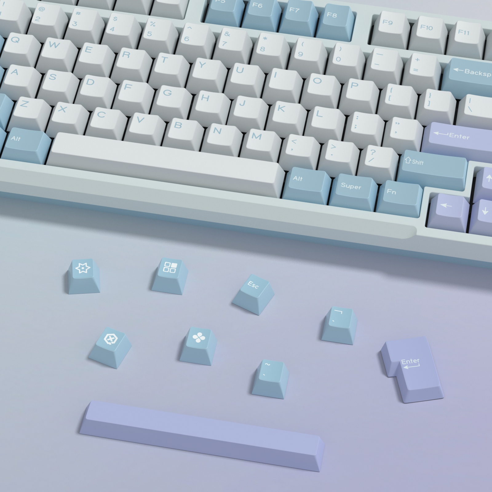 KBDiy GMK Illusion Keycap Cher - Gaming Keyboard No Number Pad recension och pris